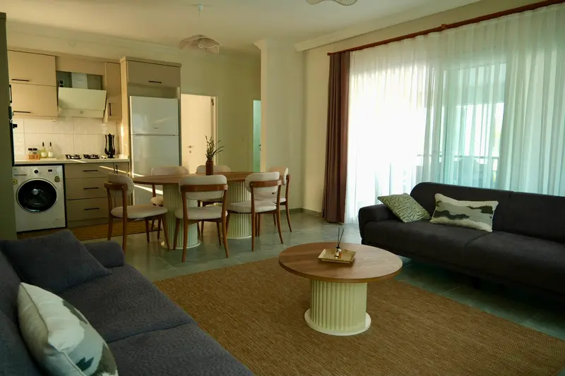 Villa Atlas'ın oturma ve yemek alanı